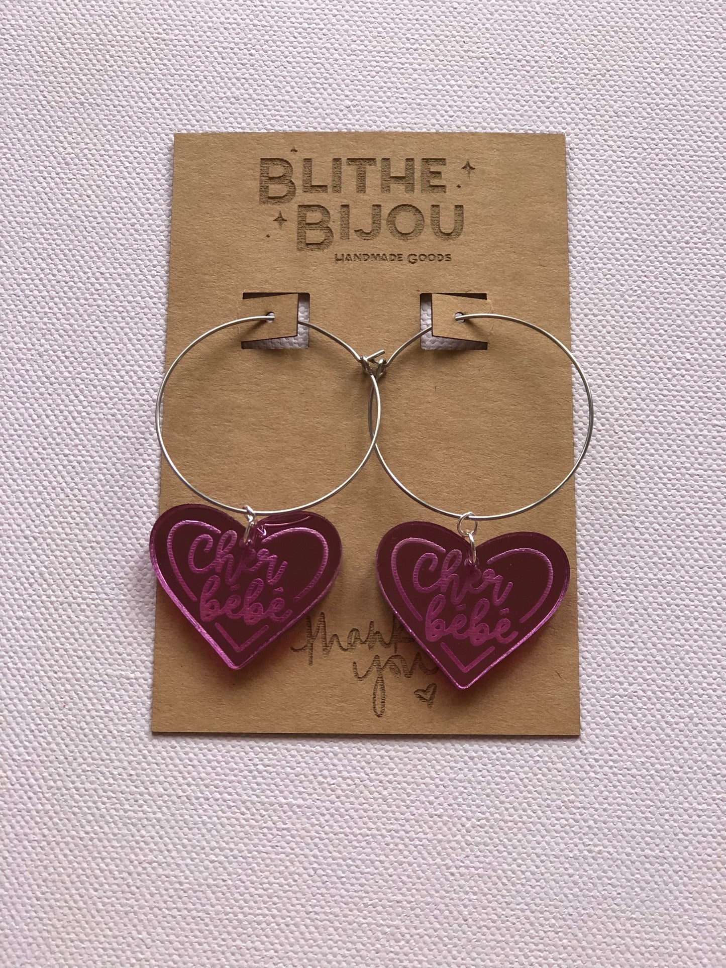 Cher Bebe Heart Hoops-Multiple Colors