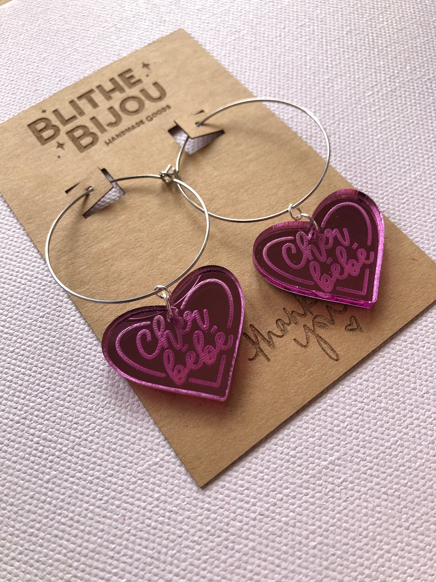 Cher Bebe Heart Hoops-Multiple Colors