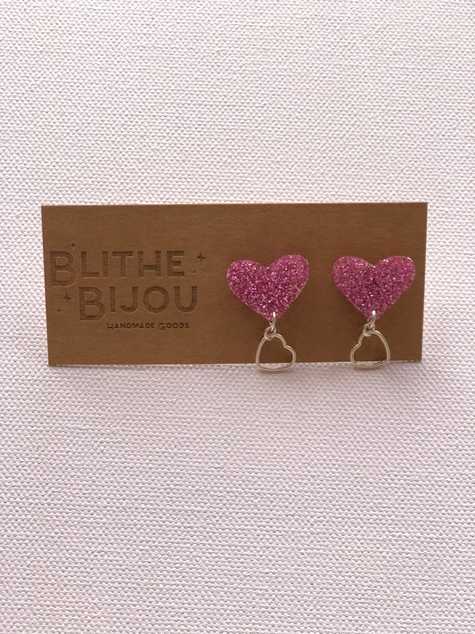 Heart Charm Studs