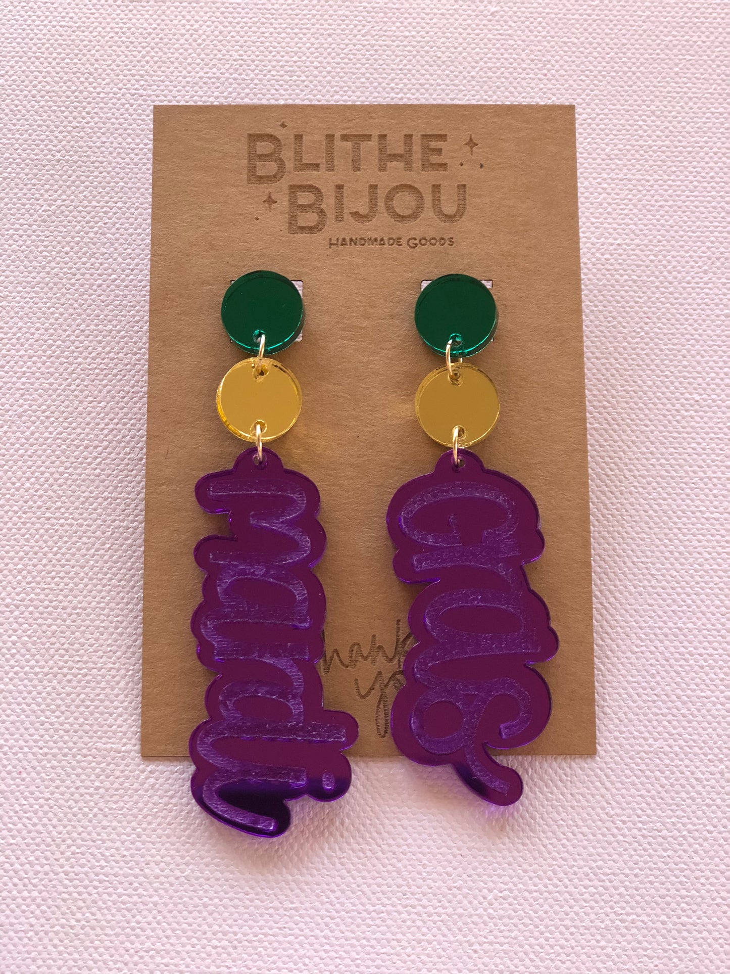 Mardi Gras Statement Earrings