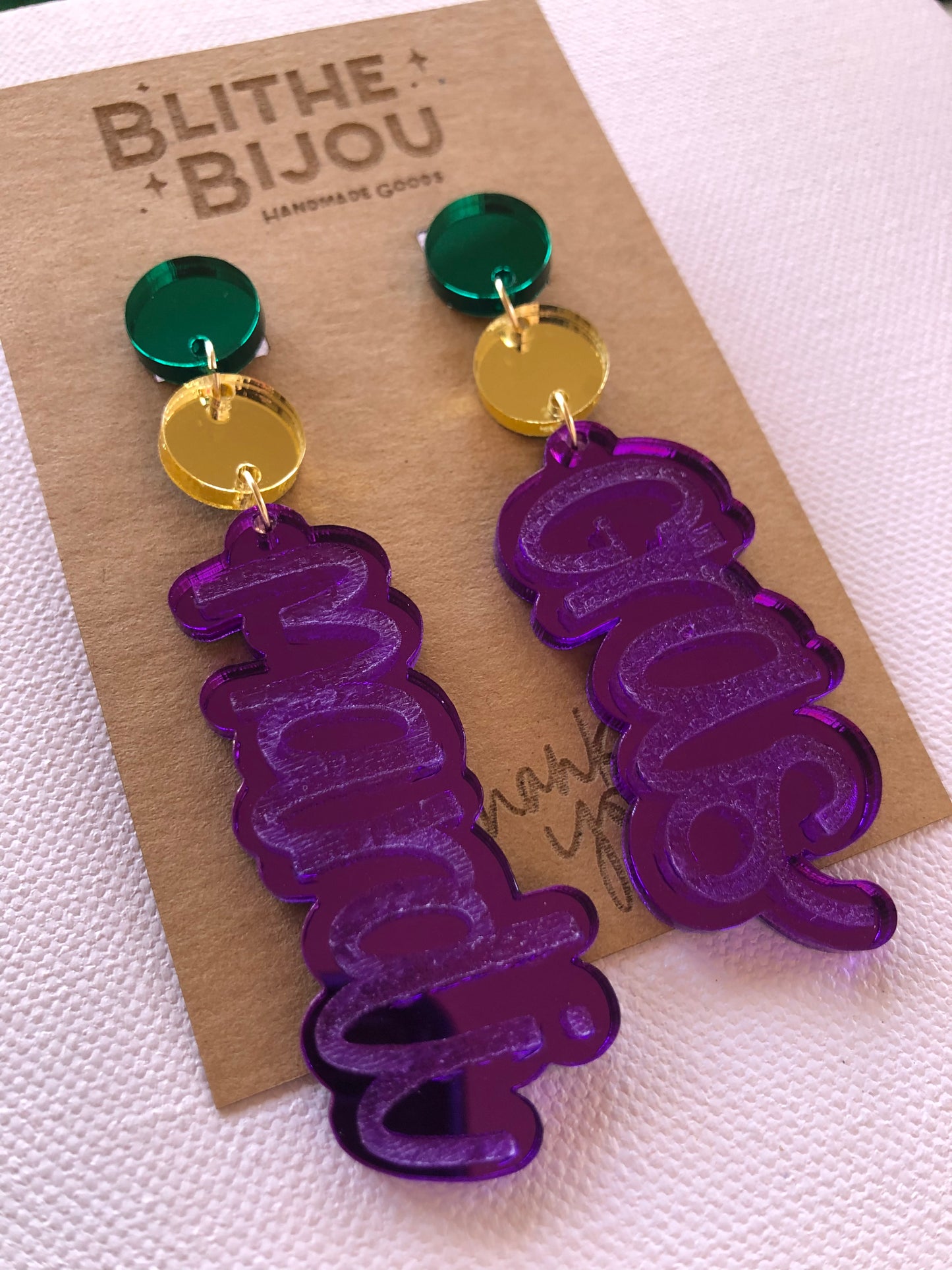 Mardi Gras Statement Earrings