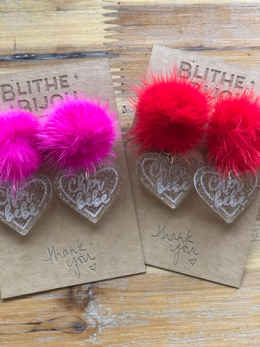 Cher Bebe Valentine's Puff Studs-Multiple Colors