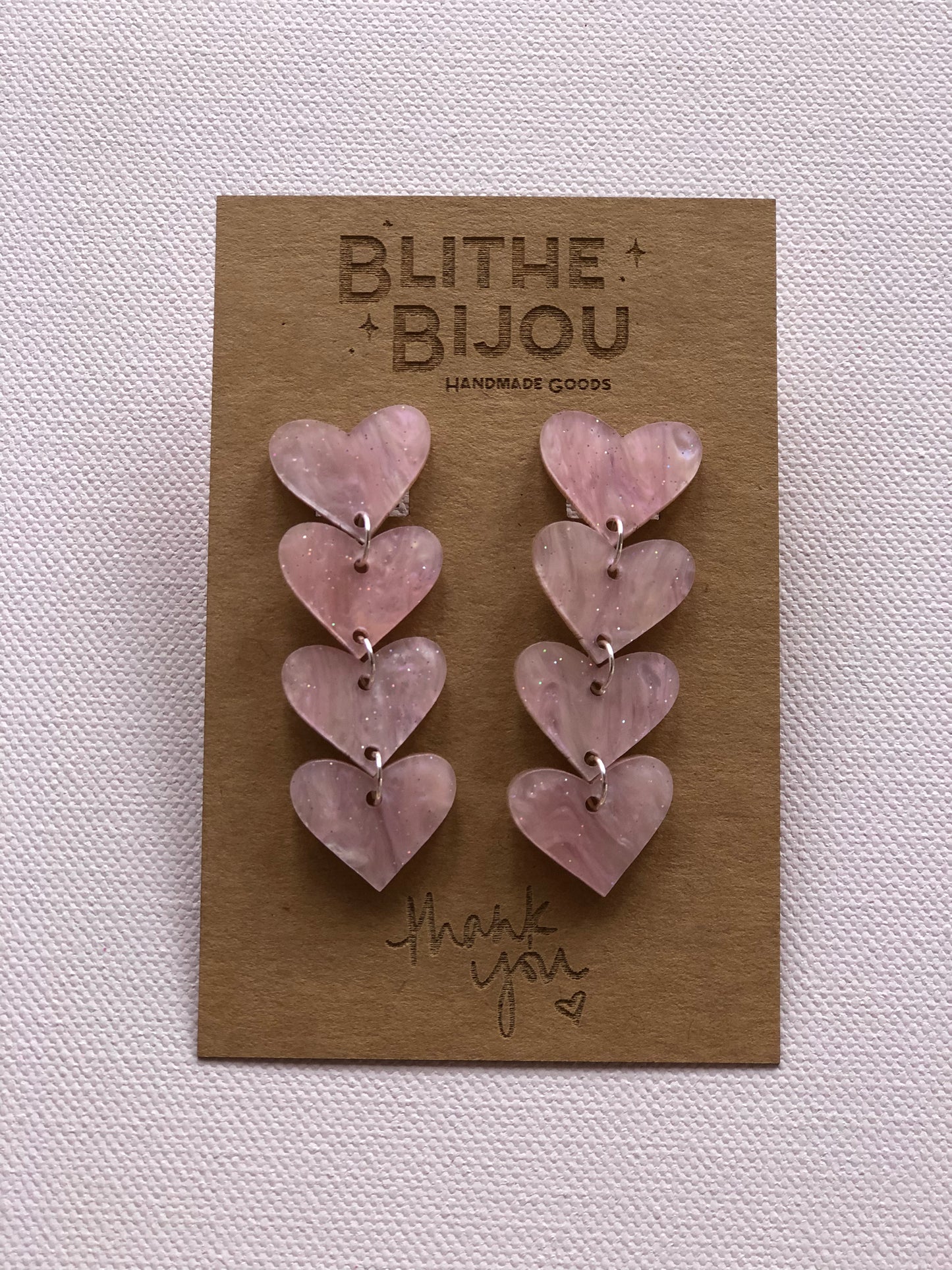 Stacked Heart Studs-Multiple Colors