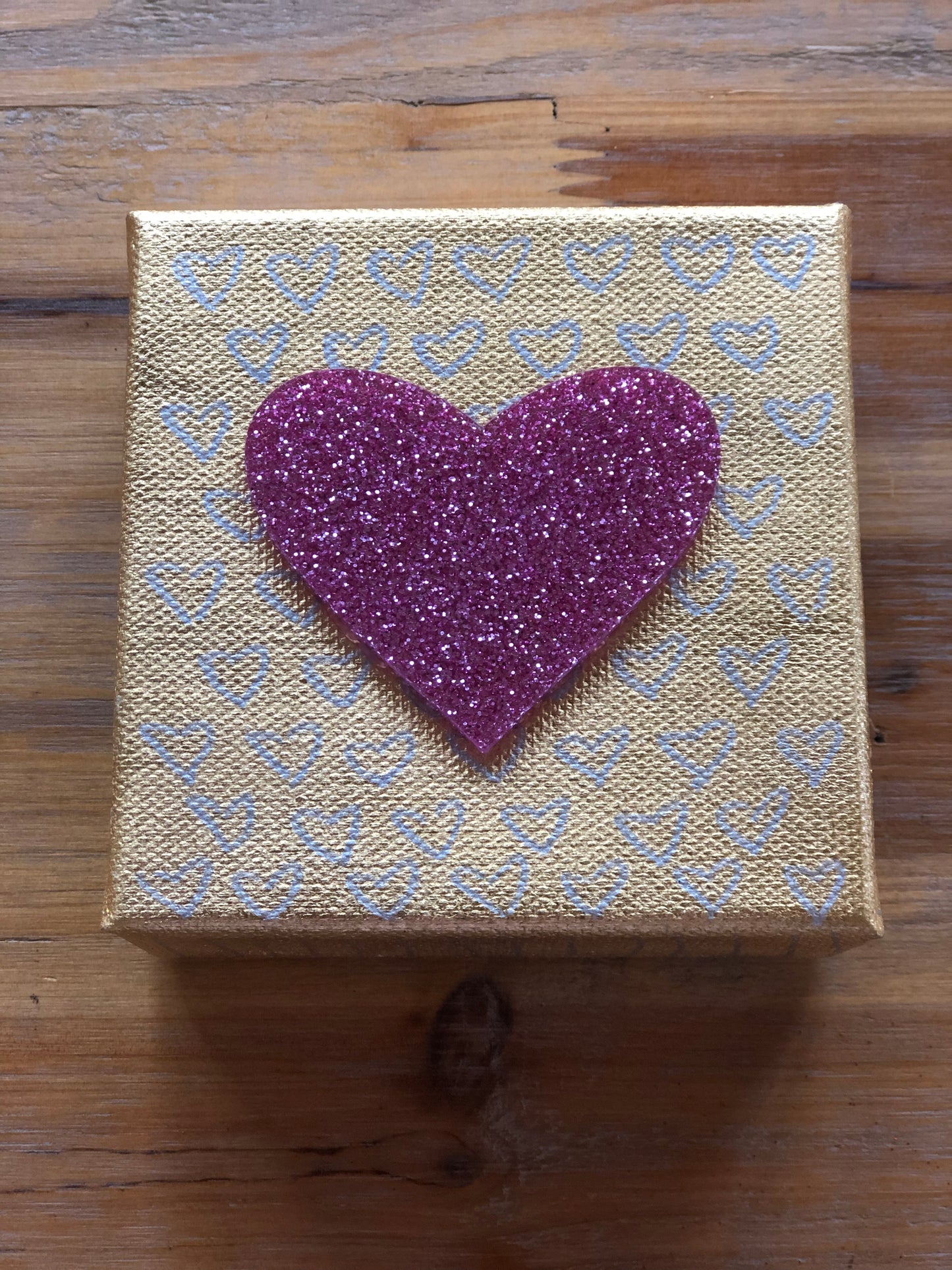 Pink Glitter Heart Mini