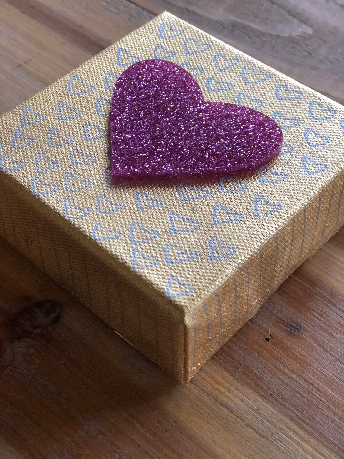 Pink Glitter Heart Mini