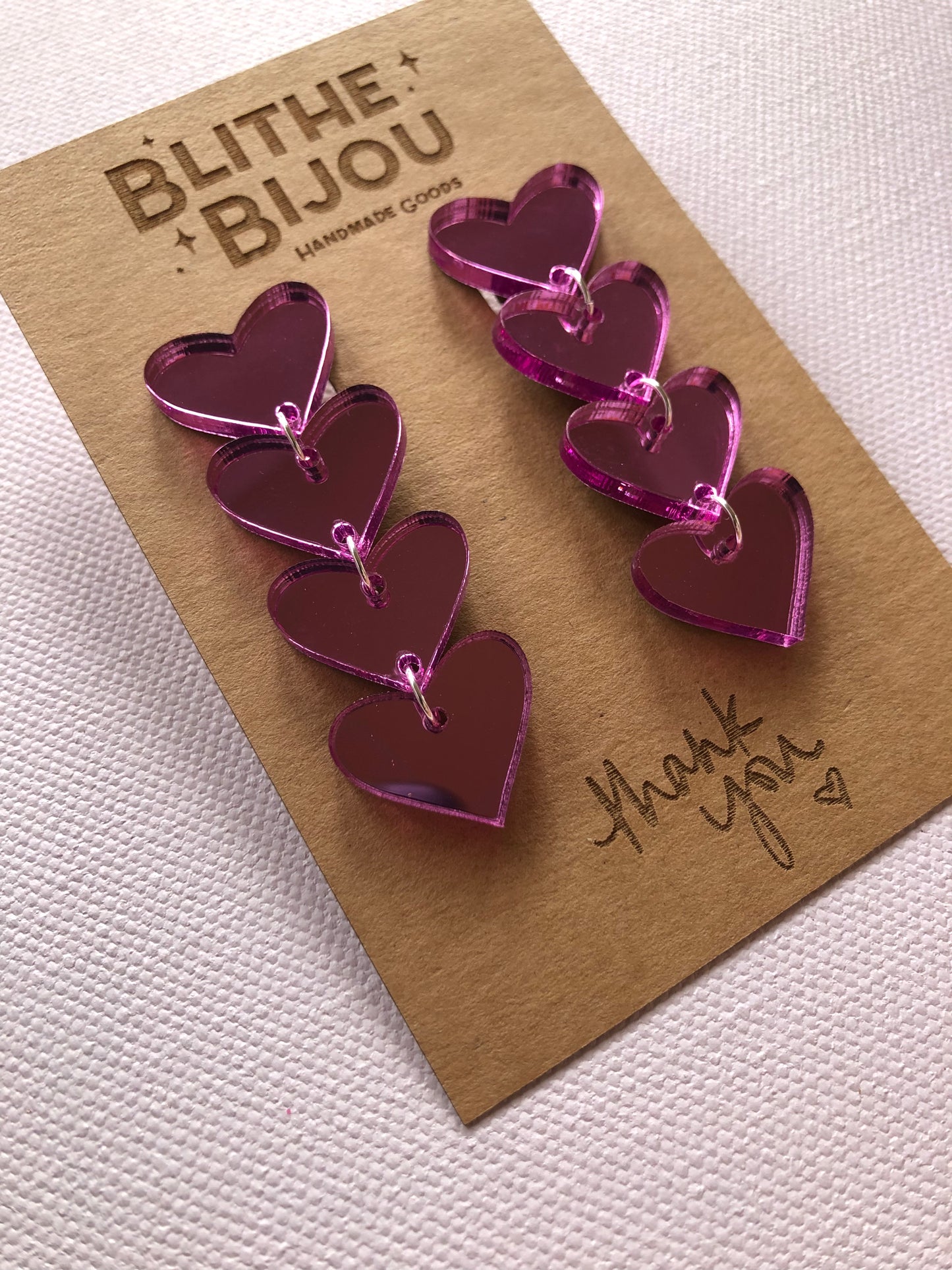 Stacked Heart Studs-Multiple Colors