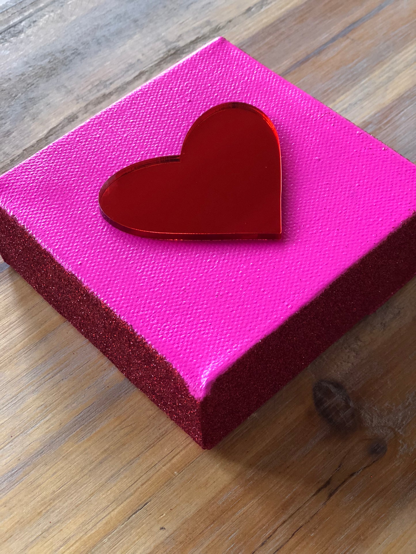 Red Mirror Heart Mini